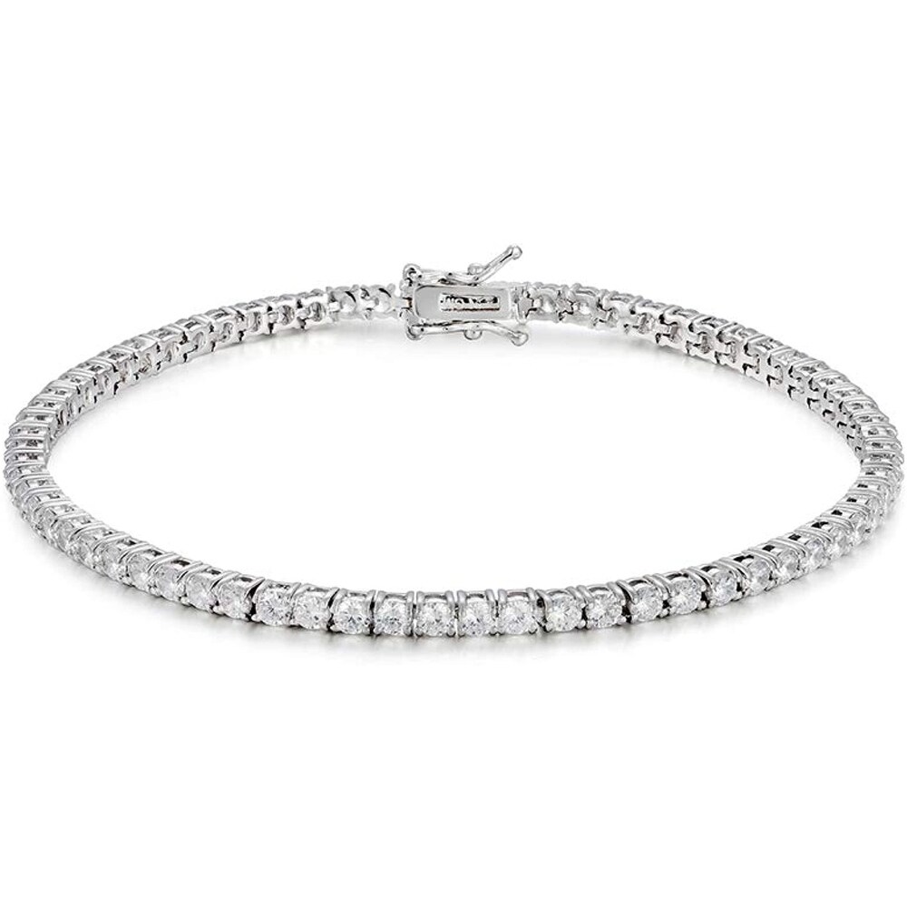 in White Gold Plated RIZILIA Tennis Bracelet & Oval Cut CZ 7 6 Colors available in White Gold Plated RIZILIA Tennis Bracelet & Oval Cut CZ 7 6 Colors available